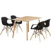 120x80cm solid wood rectangle dining tables and chairs set