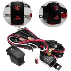 12v LED Light Bar Wiring  Harness Kit 2 Lead with 40Amp Relay Free Fuse Rocker Switch for Auto Offroad Led Work Lamps
