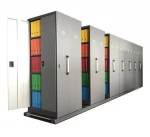 14 Bay X 1 bay Deep Hand Push Mobile Filing Shelving/Compactor steel archives mobile shelving compactor mobile filing cabinet