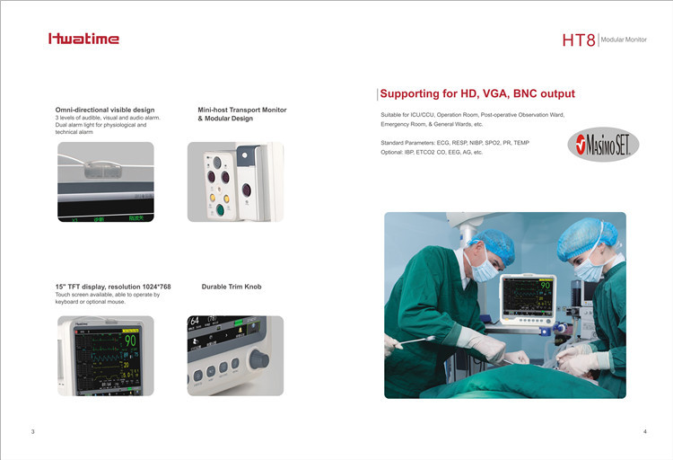 Buy 15 Inch Icu Room Touch Screen Heart Rate Vital Sign Patient Monitor ...