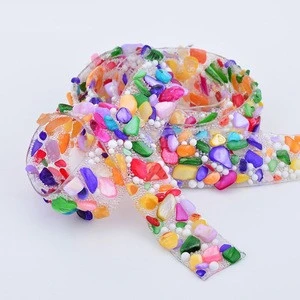 15mm Mix Color Hotfix Glass Rhinestones Chain Trim Bridal Beads Applique Strass Crystal Mesh Banding For Dress