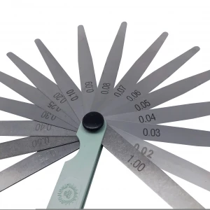 17 Blades Spark Plug Thickness Gap Metric Filler Feeler Gauge Metric Measurement 0.02 to 1mm Steel Measuring Tools 100mm