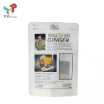 196g food grade glossy packaging stand up zipper bag for ginger powder