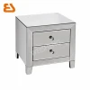 2 drawer all bevelled mirror contemporary nightstands with crystal handles