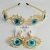 Import 2016New Arrival Baroque Headband Gold Plated Blue Big Eyes Crystal Hairband and Earrings Jewelry Set For Gift from China