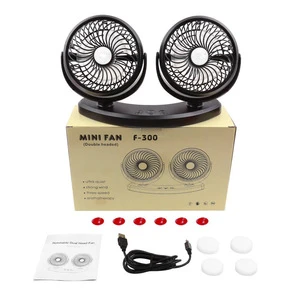2018 5V 2A USB Car Cooling Fan W/ 360 Rotatable Dual Head Quiet Powerful Auto Fan For Vehicle