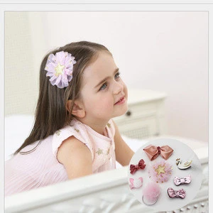 2018 New Design kids lovely bow knot baby cute hot hairclip fan children hair accessory assorted 8 piece a set hairpin  HC007