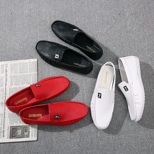 2018 summer new coming simple design men slip-on shoes pu leather man shoes in stock