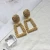 Import 2019 New Arrival Big Geometric Trapezoid Emboss Piercing Dangle Earrings Gold Tone Metal Square Drop Earrings For Girls from China