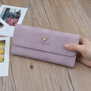 2019 Wholesale custom fashion elegant leather surface of the soft ladies purse new product PU leather women many color purse