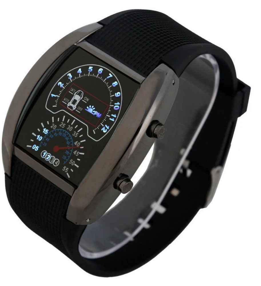 2019new trendy fashion accessories products led digital watch stainless steel back quartz quality mens rubber sport watches