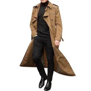 2020 European And American Mens Long Trench Coat Fashion Casual Jacket Mens Trench Coat