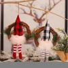 2020 New Arrival Christmas Forester Faceless Old Man Dolls With Lights Sitting On Rattan Ring Pendants Christmas Ornaments