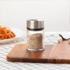 2020 new design arrival muliti function 304 Stainless steel dressing salt and pepper shakers with 70ml glass jar for home table