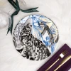 2020 New Design Leopard decal printing serving dishes plates ceramic dinner