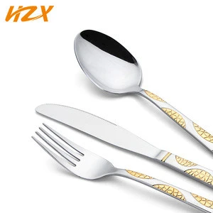 2020 royal luxury design flatware stainless steel flatware cutlery with oem logo