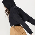 2021 High Quality Customized logo  Wholesale Hot Long Sleeve Women Top Pullover Hoodies Crop Hoodies