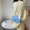 2021 New Fashion  Pure Color Straddle Handbags Broadband Single Shoulder Messenger Bag Shoulder Small Square Bag