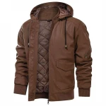 2021 New Men's PU Leather Jacket Men Motorcycle Removable Hood winter coat Men Warm Genuine Leather Jackets