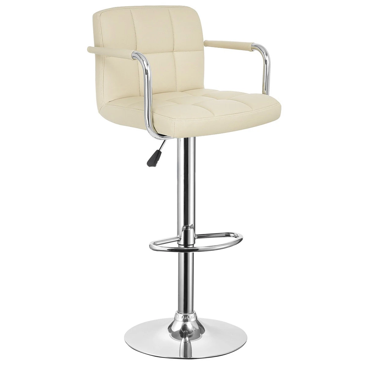 2021 New PU leather swivel commercial bar chair with armrest