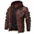 Import 2023 spot zipper digging bag black youth lapel zipper winter straight hem hooded casual leather jacket from China