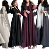 2024 new abaya cardigan long skirt womens dress autumn and winter European and American Dubai elegant robe for Muslims