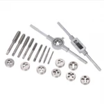 20pcs HSS 4341 High Speed Steel Tap Die Set Metric Taps Dies Adjustable Tap Die Holder Threading Tools with Plastic Case