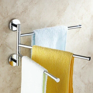 2~4 bars chrome Towel Bar Pure Copper Bathroom Towel Racks Rotating 180 degrees A-MY93005