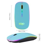 2.4G Optical Dual Mode wireless rechargeable mouse with Nano Receiver led LIght