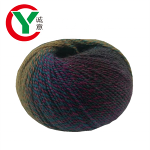 2/4Nm dyeing rainbow wool crochet yarn for hand knitting scarf and shawl