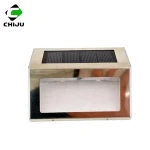 2PCS warm led auto chargeable outdoor small solar powered led stair light for garden light