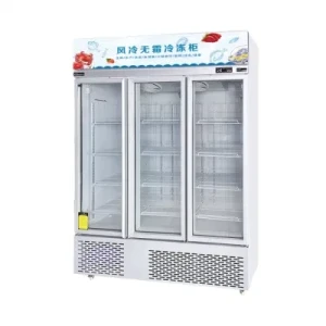 3 Glass Door Air Cooling Low Temperature Frozen Display Commercial Freezer Lsd-1600 (F)