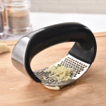 3 in 1 set kitchen manual ginger chopper peeler crusher good grip soft plastic handled stainless steel garlic press