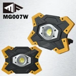 3 Lighting Modes 15W Rechargeable High Lumen Power Projector Lamp LED Flood Light with Hanger