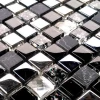 300x300mm white and black mix plastic crystal glass mosaic tiles