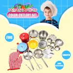 33pcs Hot Selling Children's Kitchen Toys Funny Cooking Stainless Steel Kitchen Toy Play House Toy Set