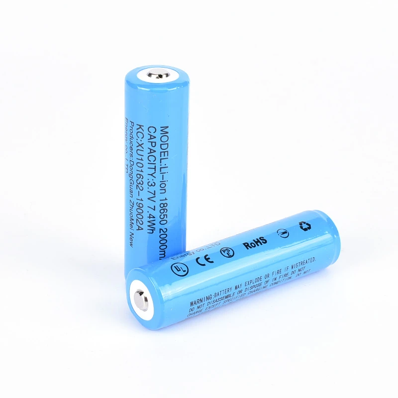 3.7v 2000mAh 18650 Rechargeable li-ion batteries li ion battrey lithium ion battery cells with PCM