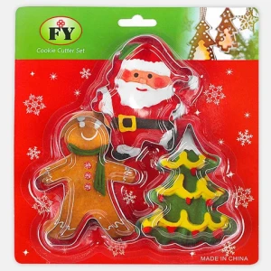 3Pcs Christmas Day Biscuit Tools Set Santa Claus Christmas Tree Snowman Shape Mold  Stainless Steel Cookie Biscuit Cutter Set