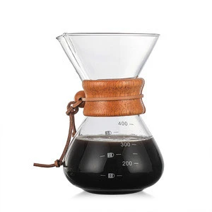 400ml Heat Resistant Borosilicate Glass Coffee Maker Pour Over Glass Coffee Pot With Stainless steel strainer