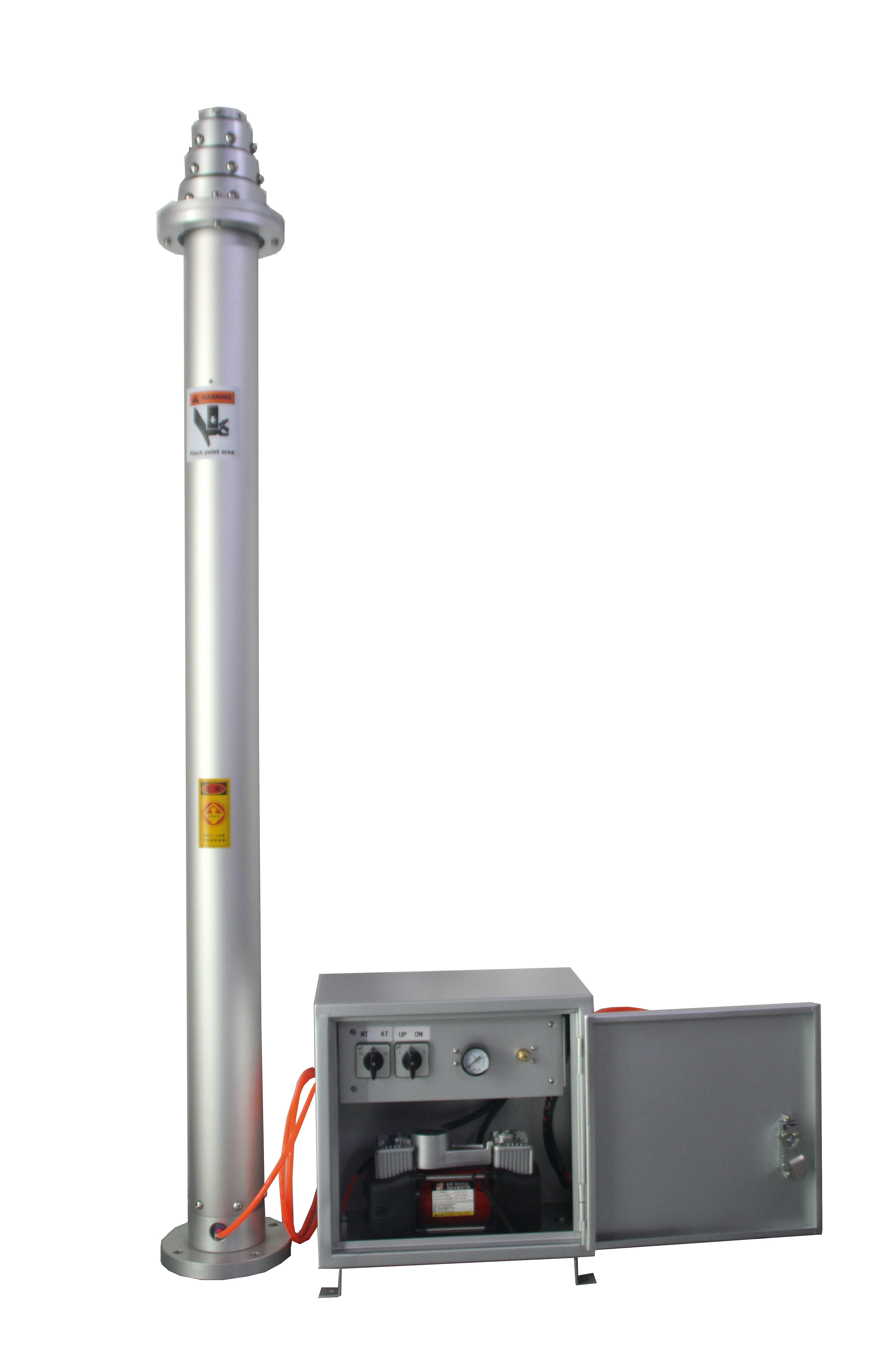 40ft 50ft 60ft 70ft 80ft 100ft RS485 controlled stable aluminum pneumatic telecommunication air mast for remote education