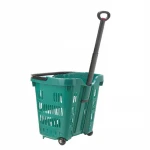 40L custom supermarket shopping basket plastic trolley with wheels