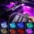 Import 4pc Rgb Car Interior Mood Floor Ambient Decoration Neon Lights 2 In 1 Disco Accessories Led Lights For Car Interior from China