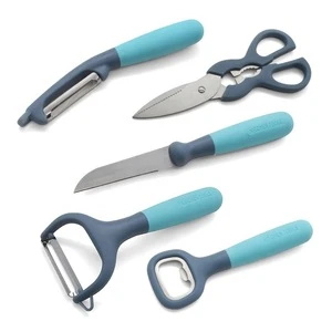 5 pieces Kitchen accessories Tools Gadgets Peeler Paring knife Scissors Opener with Holder