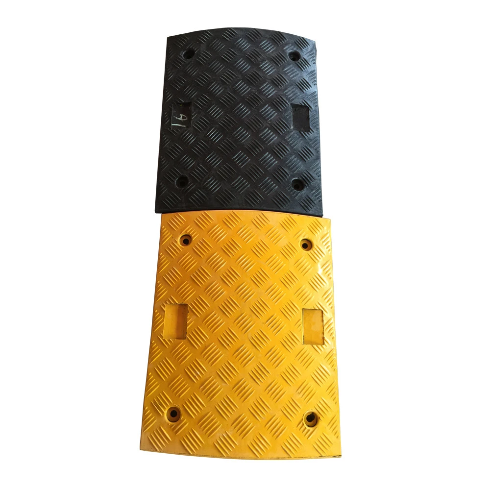 500*430*50mm 20kg  yellow black rubber rumble speed bump