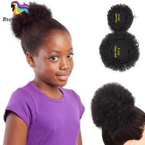 6" 8" Chignon Afro Ponytail Puff Drawstring Wrap Synthetic Curly Hair Bun for black women