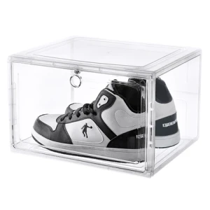 6 Pack Set Stackable Shoe Storage Box trainer storage box Crates protector Plastic Clear Sneaker Box For Shoes Display Shoe Case