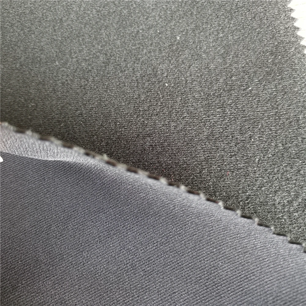 75d spandex stripe four ways stretch TPU membrane polyester velvet backing bonded laminated fabric