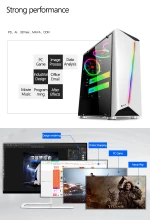 8 Cores High Performance Computer Didicated Graphic Card Curved Screen Desktop PC Gaming