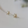 925 Shell Pearl Earrings Stamen Earring Elegant Flowers Earrings