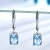 Import 925 Sterling Silver Sky Blue Topaz Diamond Pendant Earrings Ring Set Emerald Cut Gemstone Birthstone with 18 Inch Silver Chain from China